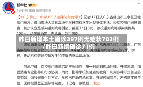 昨日新增本土确诊397例无症状703例/昨日新增确诊71例-第2张图片