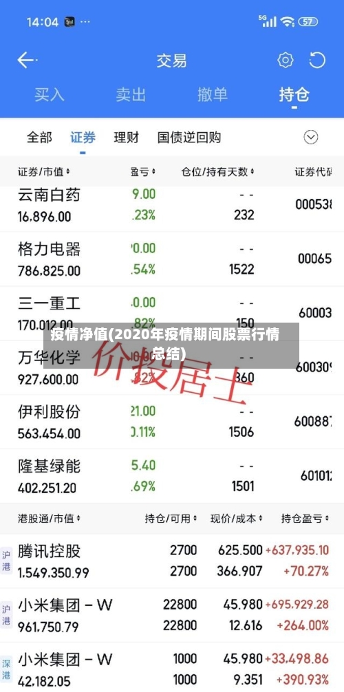 疫情净值(2020年疫情期间股票行情总结)-第1张图片