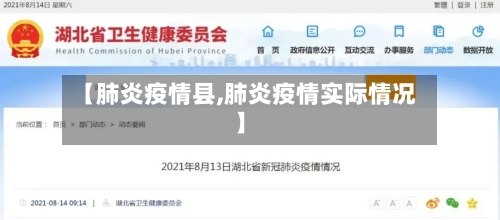 【肺炎疫情县,肺炎疫情实际情况】-第1张图片
